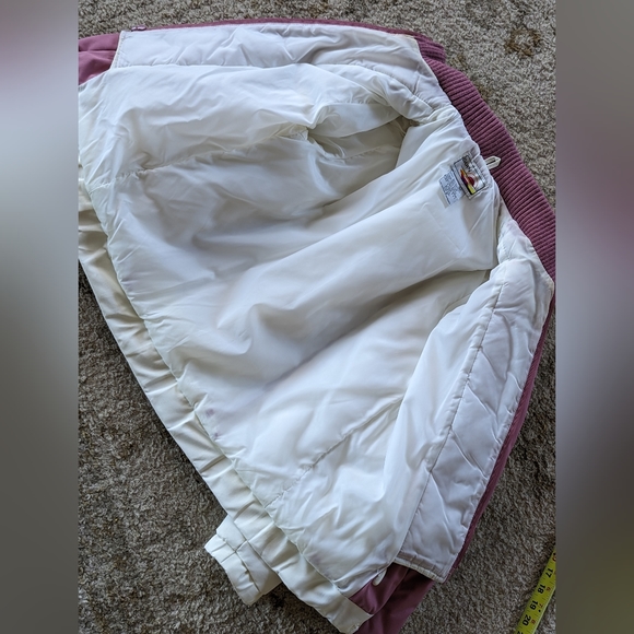 Vintage Puffy White/Pink Ski Jacket Dawn Zippered Toggles Pockets Women's size M - Picture 5 of 16